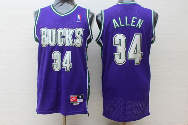 Men Milwaukee Bucks #34 Allen Purple Trowback Swingman NBA Jersey->milwaukee bucks->NBA Jersey